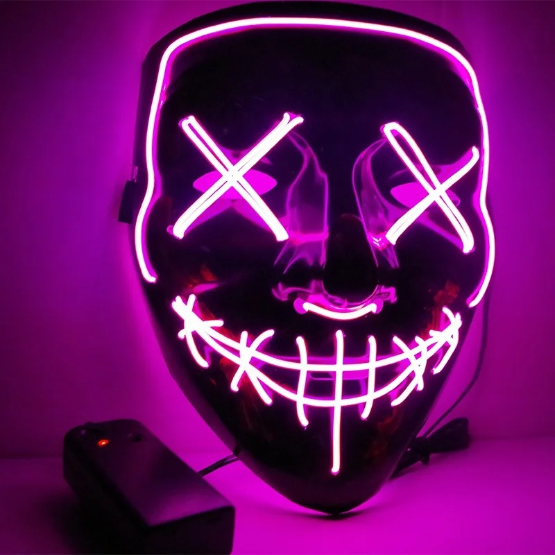 Light Up Masks Purge Stitched LED Lighted Halloween Party Festival EDM Rave Costume Mask