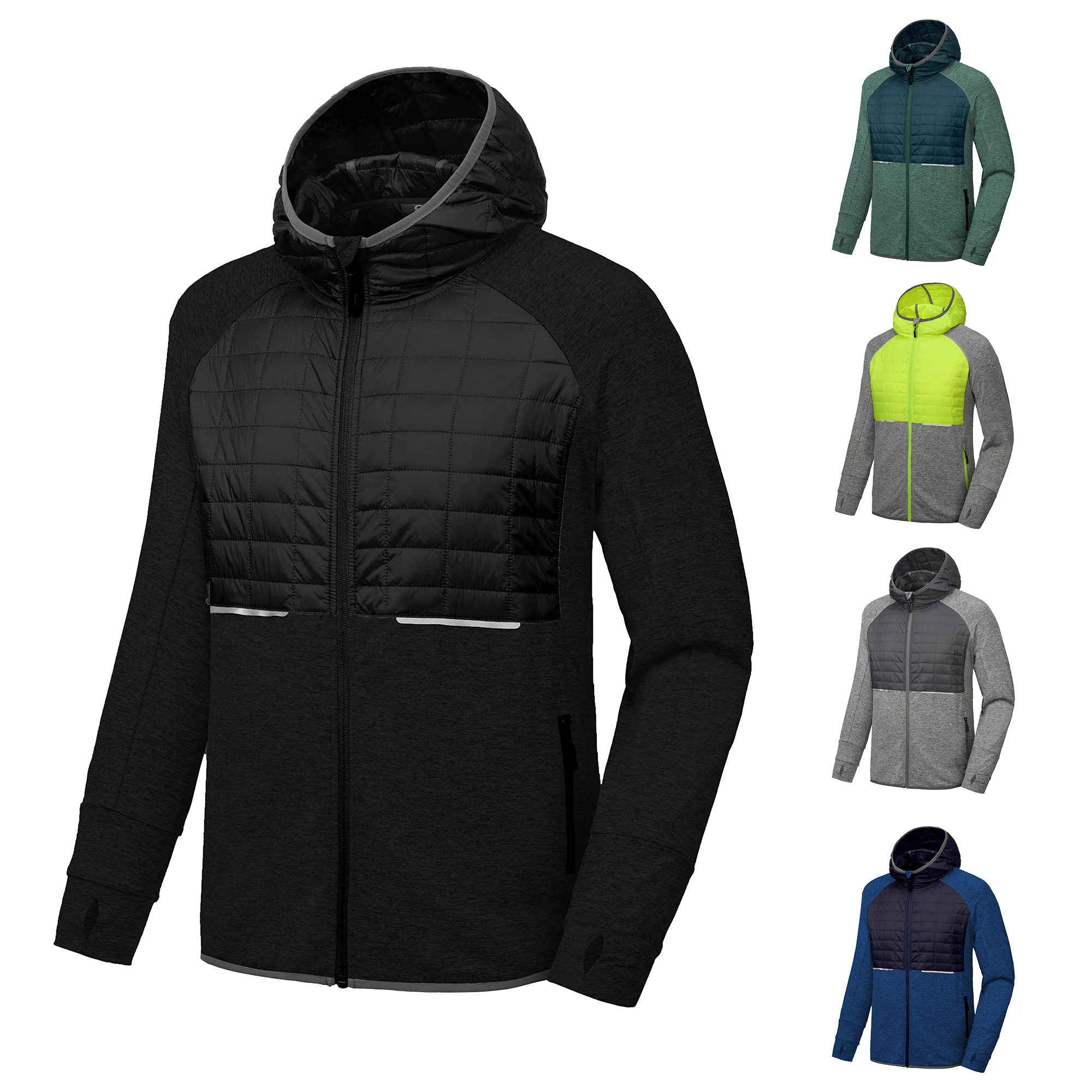 Outdoor Apparel Custom Men Quick Dry Sportswear Warm Up Jacket Running Thermal Hybrid Jackets For Men Manufacturers In China
