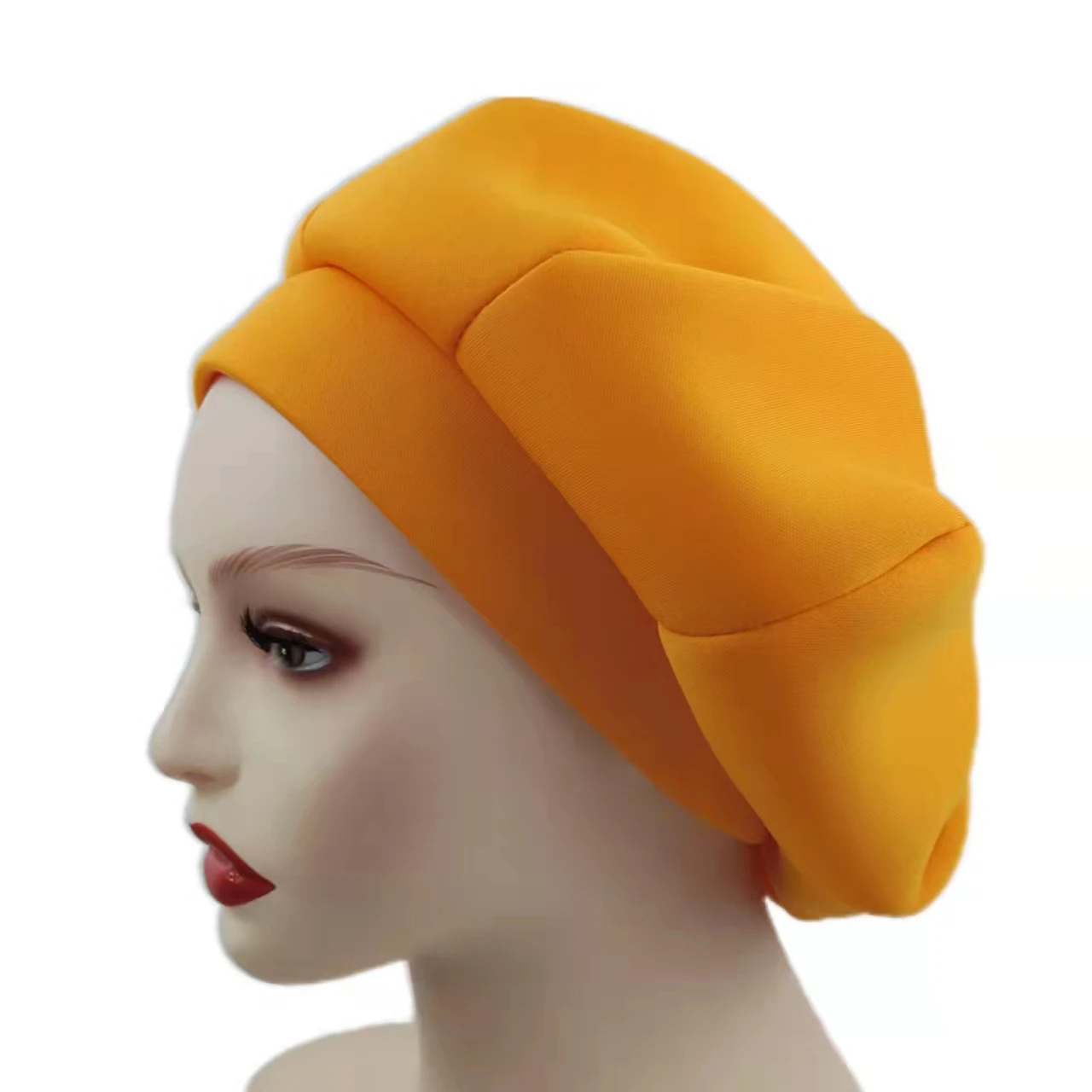 Factory new arrival pumpkin beanie bonnet space layer Muslim hijab hat for women