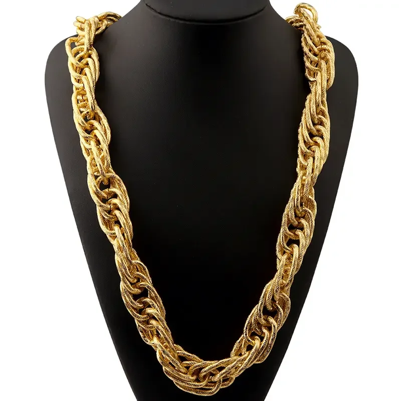 Super Thick Twist Chain Necklace Film Star Wearing Aluminium Hip Top Characteristic Trend Leader Necklace Cool Jewelry