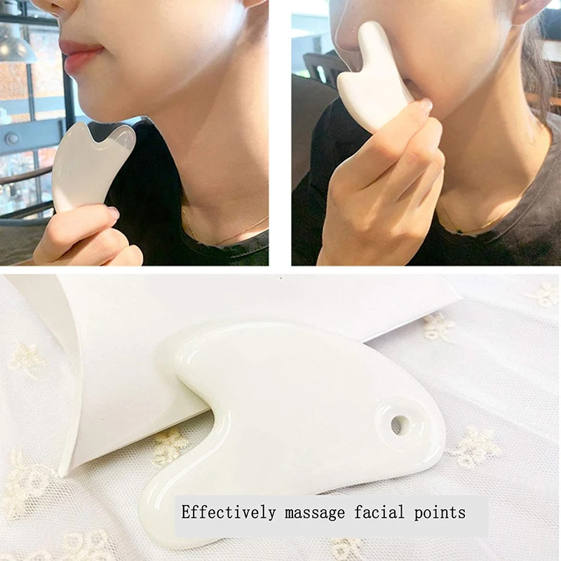 Chinese Traditional Massager cosmetic Board Portable Ceramic Facial Gua Sha Eyes Scraping Massage Tool