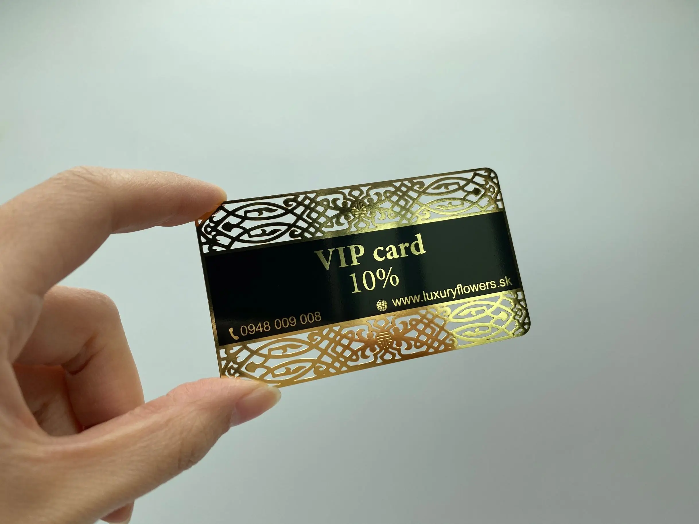 DU VIP stainless steel black and gold metal cards
