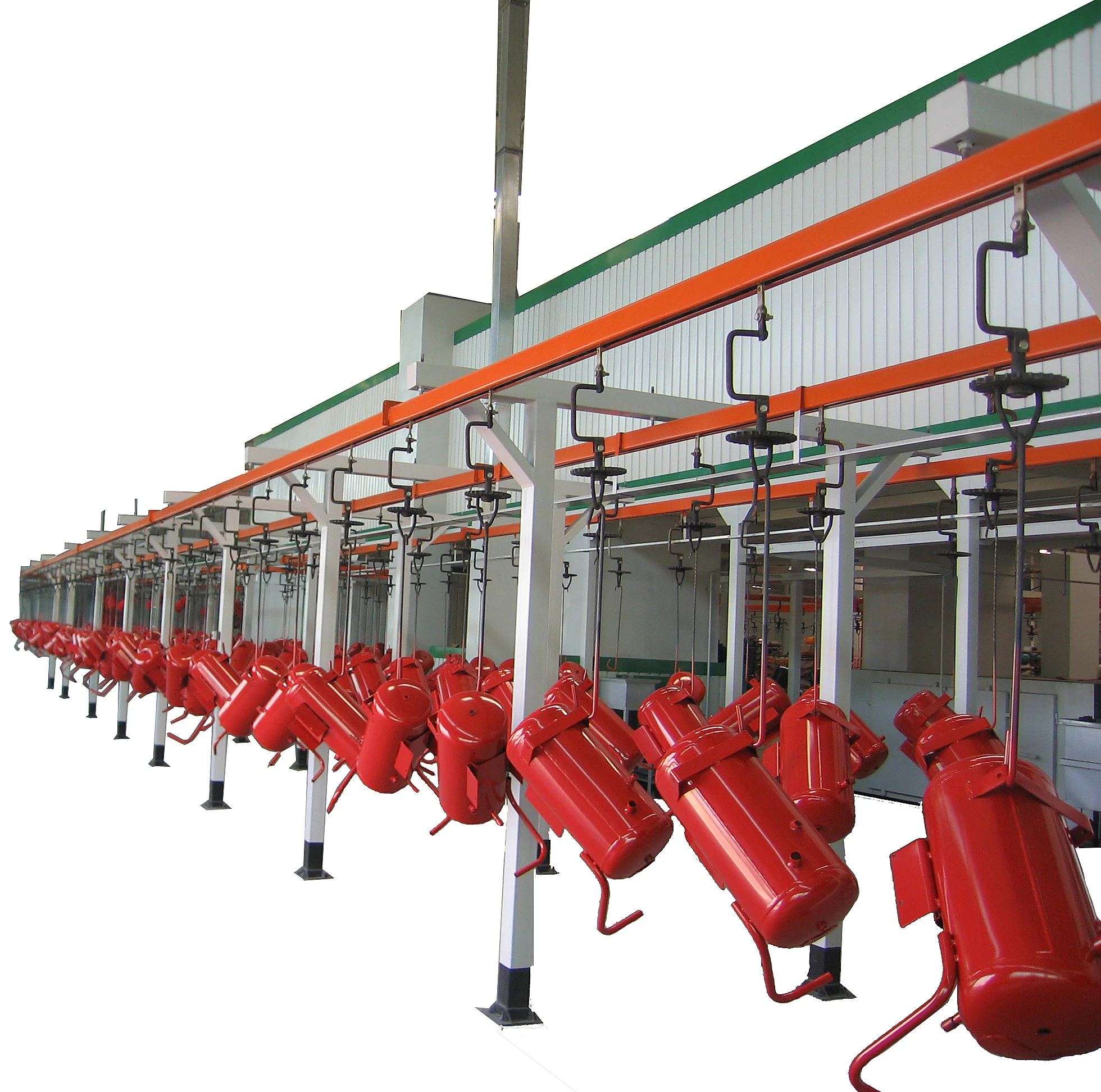 electrostatic reciprocator robots powder coating line infrared furnace pretreatment tanks electric small drying oven