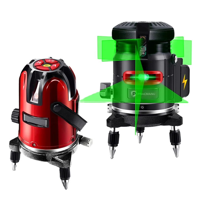 5 lines 3D lazer level machine Green Beam 360 tool 12 lines 4D rotary laser levels