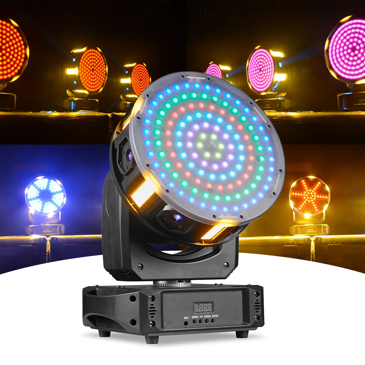 New 120WLED Beam Lights with Red Green Laser Golden light 10W * 6pcs+Red laser: 500mw * 6pcs+Pixel 5050 * 126pcs