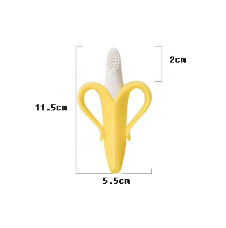 New Design Banana Shaped Silicone Baby Teeth Chew Toy Soothing Teeth During Teething Period Baby Teether