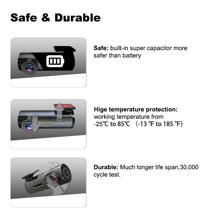 Mini Live Streaming Dash Camera Wifi Connect Front Inside No Screen Car Blackbox Supplier