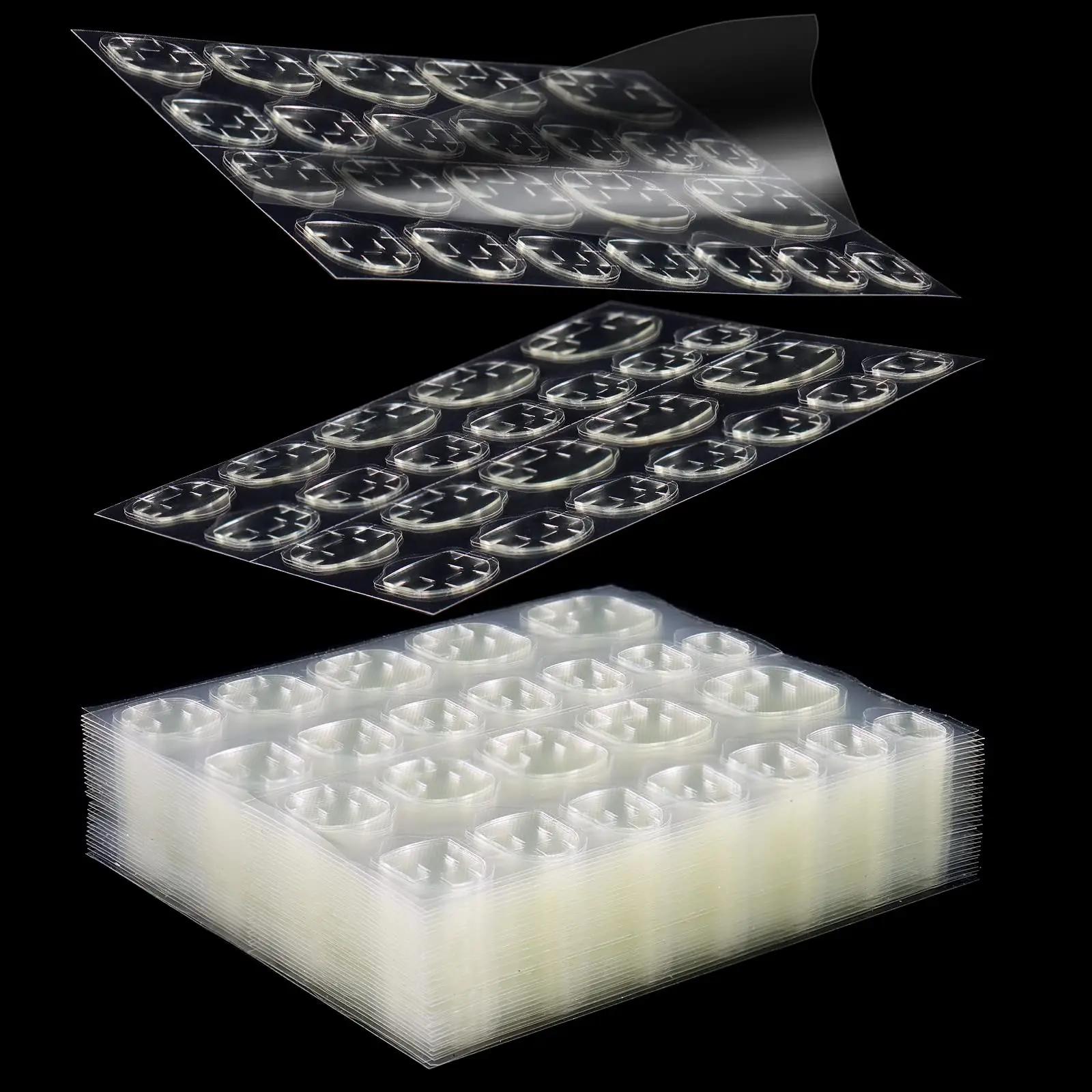 24Sheet False Nails Transparent Double Sided Adhesive Tapes Glue for Press On gel Nail Tips Extension Stick Tools Nails Sticker