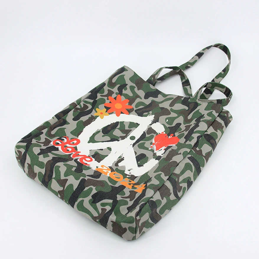 Wholesale Custom Pattern Recycle Shopping Bags Reusable Grocery Bags Fabric Market Shopper Tote Bags
