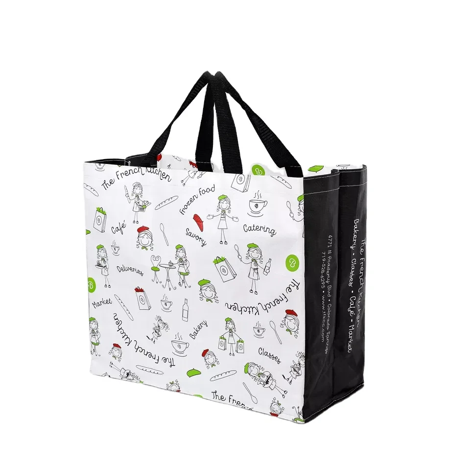 Оптовая продажа, рекламная Экологически чистая ламинированная продукция для супермаркета tnt, многоразовая сумка для покупок из нетканого полипропилена