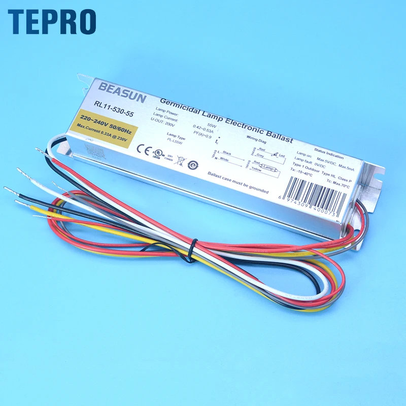 RL11-530-55 настраиваемый Электрический балласт 55 Вт, водонепроницаемый электронный балласт для лампы низкого давления