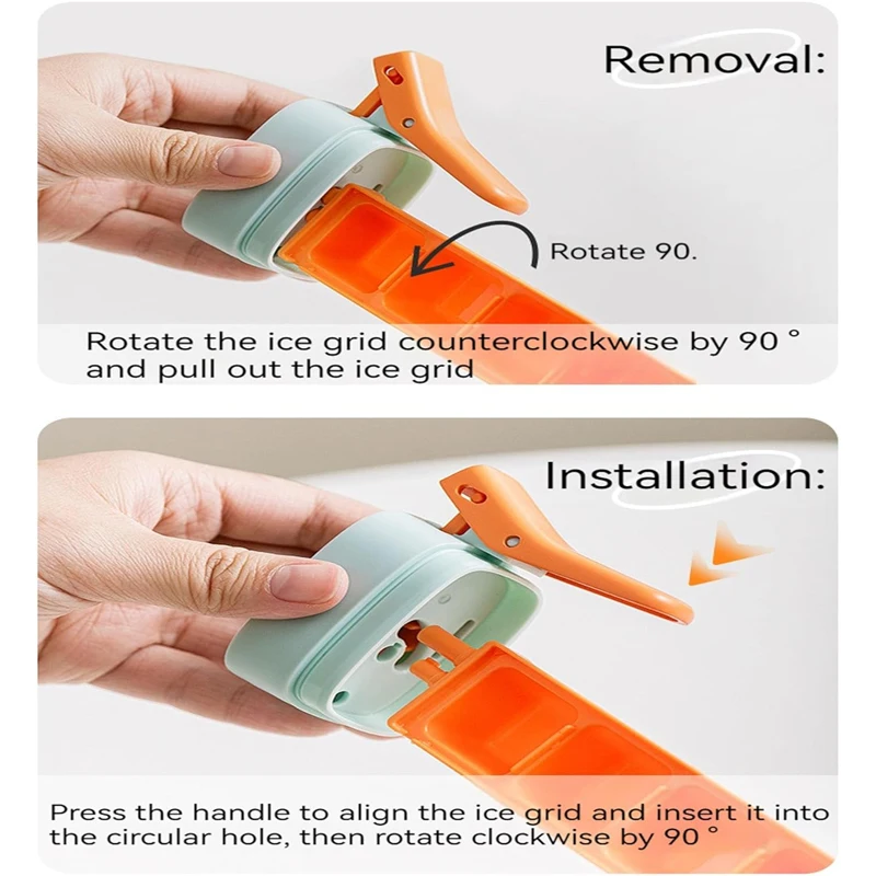 Easy Release Ice Cube Tray for Tumbler Cup Reusable 6 Cavity Ice Mold with Lid for Freezer One-hand Release