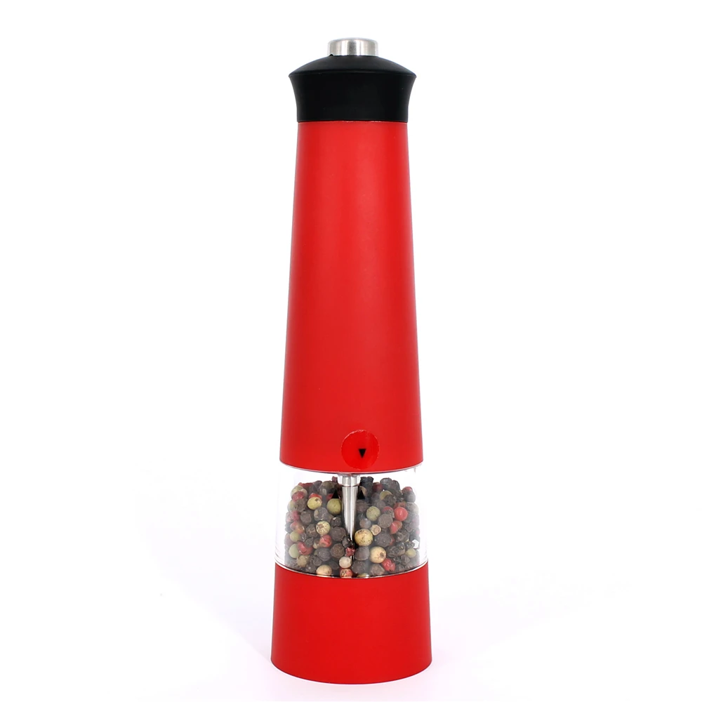 oukai electric salt pepper grinder with ceramic core in tower shape colorful body