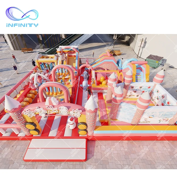 Ice snow adventure kids park jumping bounce inflatable amusement park inflatables games giant inflatable playgrounds