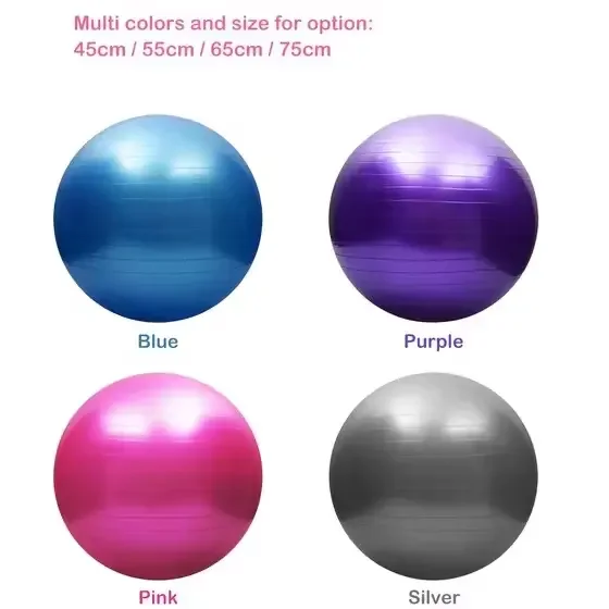 Wholesale Eco-Friendly PVC Exercise Yoga Ball Soft Durable Pilates Fitness Ball custom size with Massage Feature
