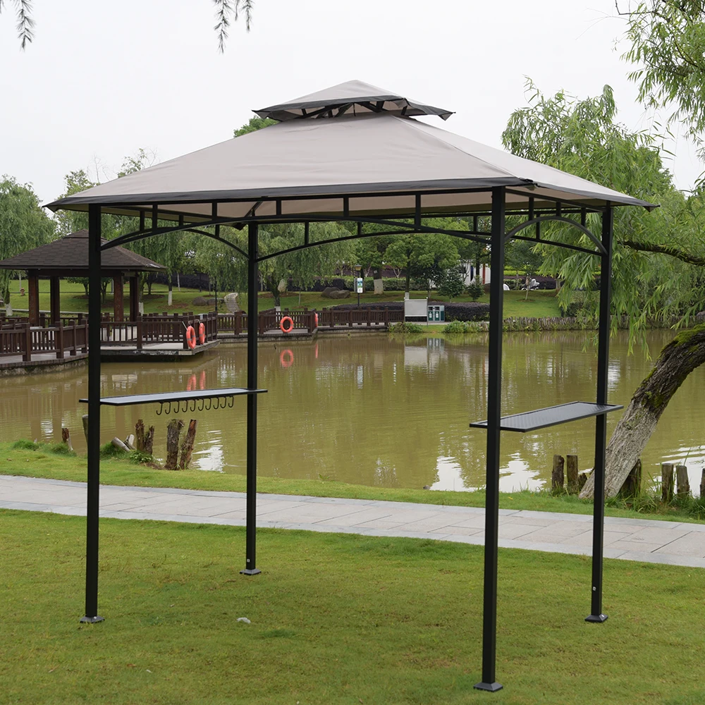 Anti-rust Treatment Grill Gazebo Hard Top Garden BBQ Gazebo Tent Patio