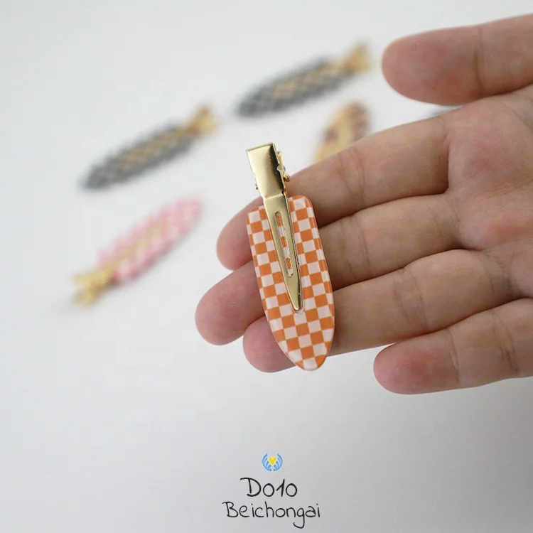 Summer Hairpin Makeup Acetate Checkerboard Non-trace Hair Clips Fringe Side Face Wash Clip for Women