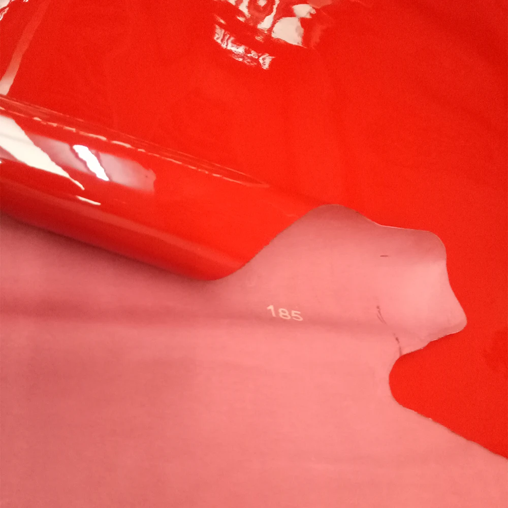 Patent glossy shoes and bag material fabric for bag and cosmetic