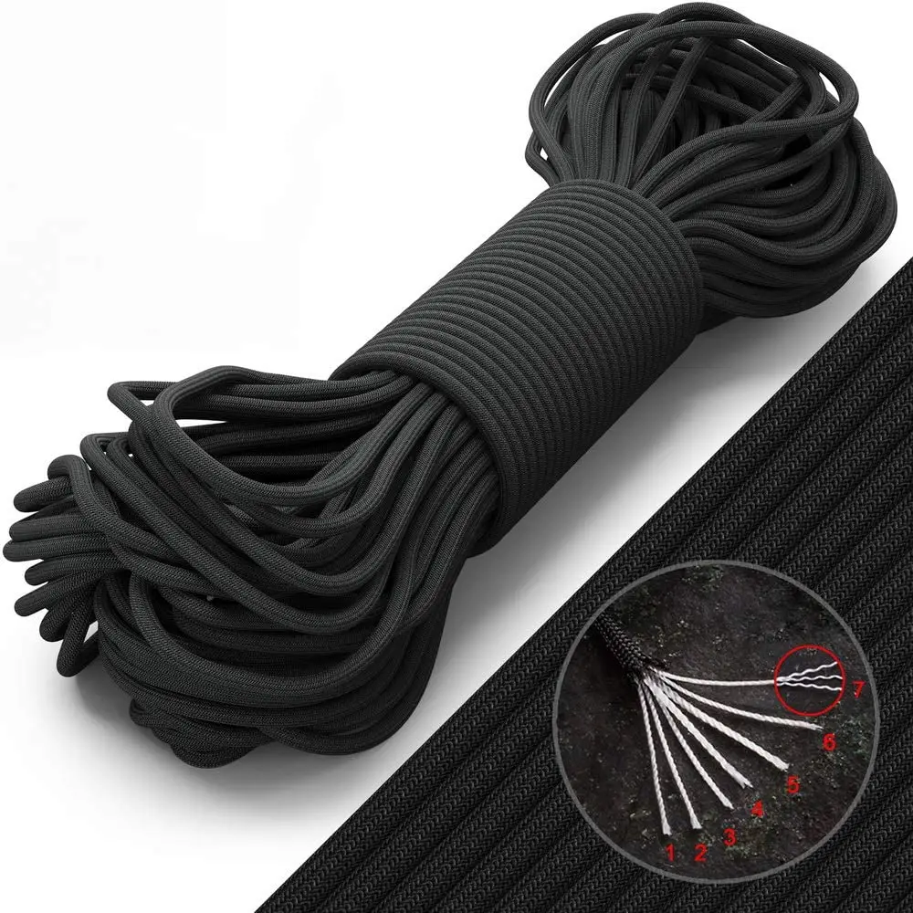 Customized braid 7 Strand survival Paracord 2mm 3mm 4mm 6mm polyester paracord Parachute Cord 550 750 Lbs nylon rope