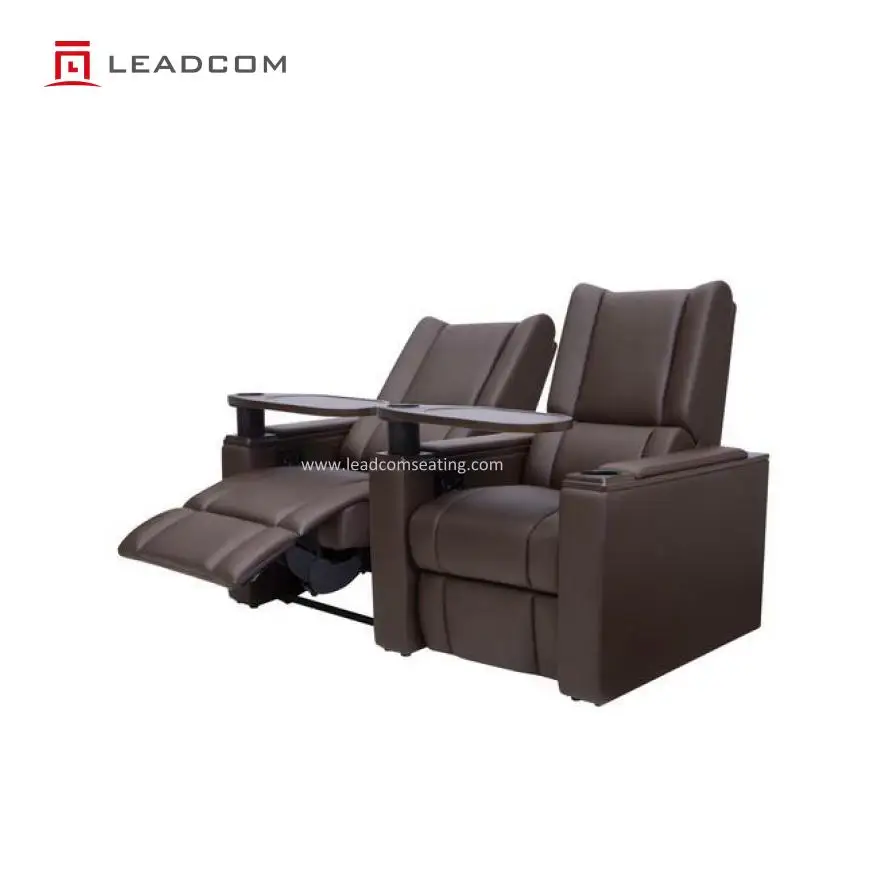 LEADCOM luxury vip theater recliner leather electric cinema chair vip theater recliner chaise lounger mechanism