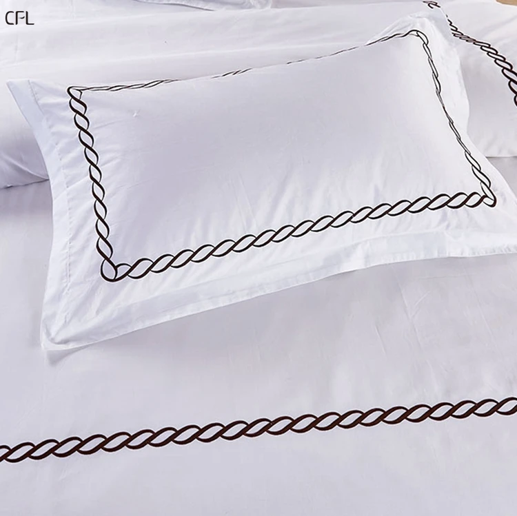 High Quality White Jacquard Hotel Linen Luxury Duvet Cover For Sheraton Hotel