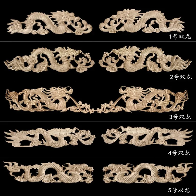 Chinese style Wood carvings Chinese decoration Dragon and phoenix