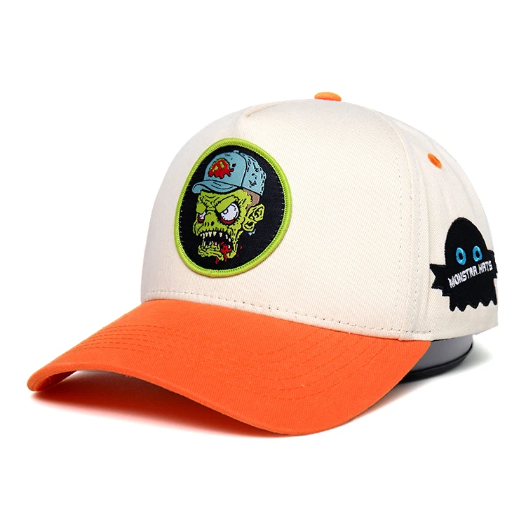 Hengxing oem odm premium children woven patch baseball cap 100%cotton custom design snap back 5 panel baseball cap