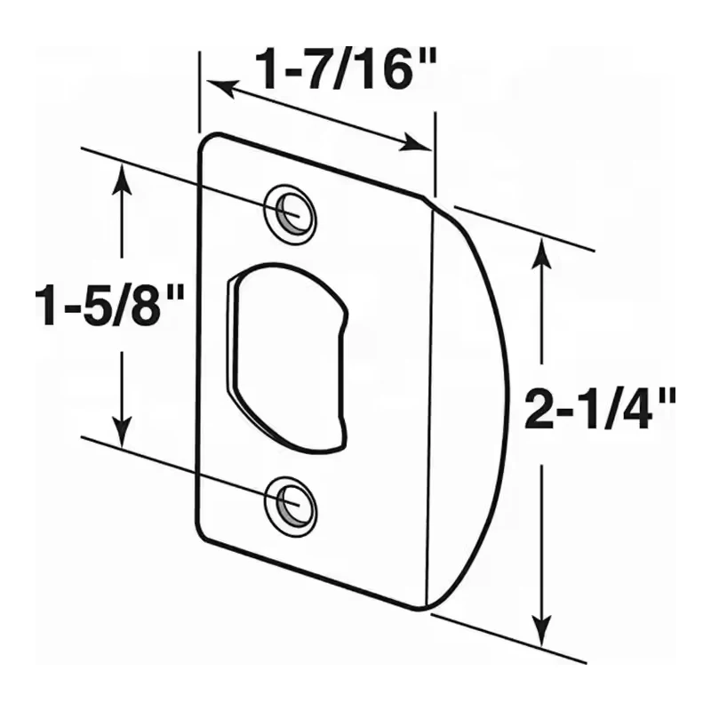 RHETECH Custom Made OEM Commercial Interior door Lock Accessories Lock Body Guide Plate T Shape Strike Plate for Door Lock