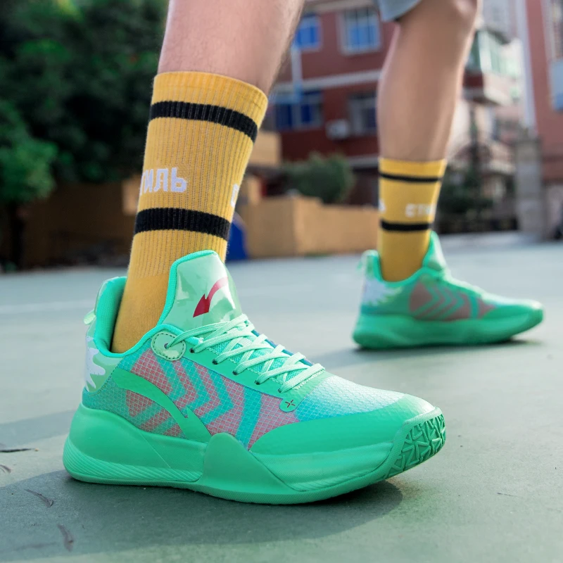 High Elastic Cushioning Rubber Sole Strong Grip Strings Shoes Men Basketball