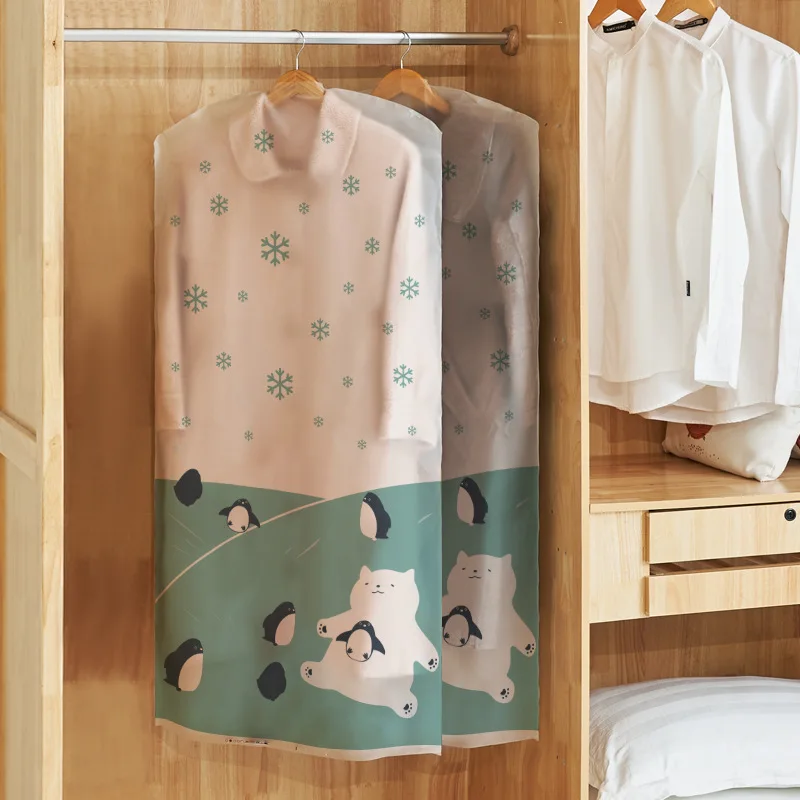 Clear Garment Cover Plastic Covers For Dress Transparent Garment Bag Jacket Cover Garment Bag Suit Silk Screen Printing Bag