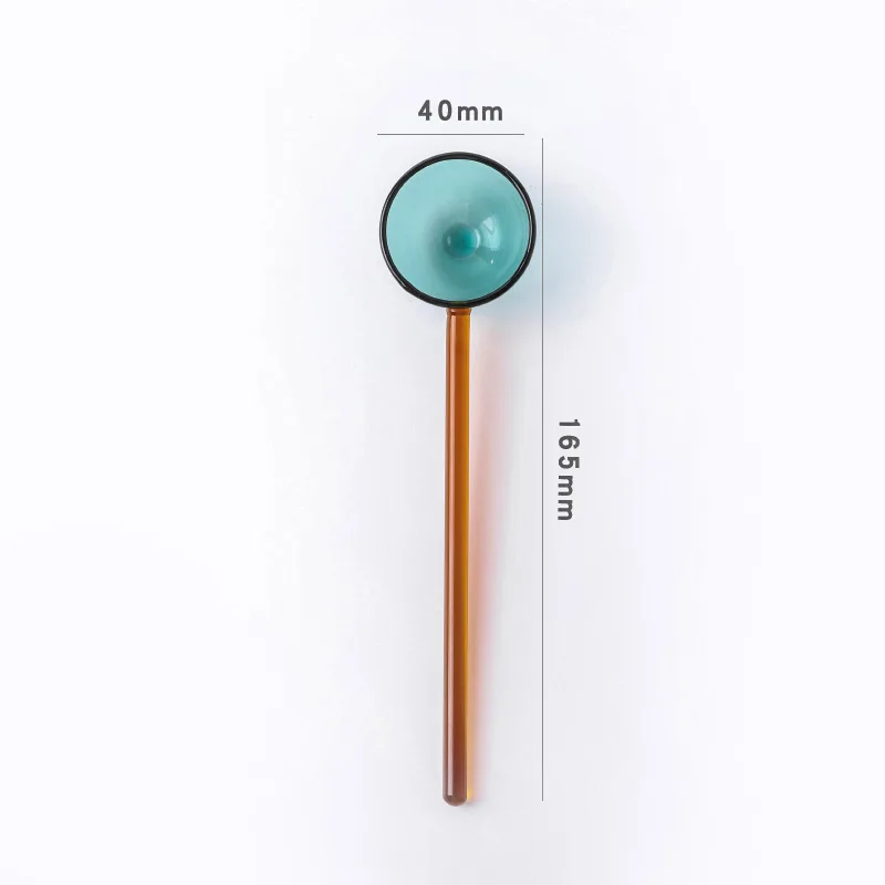 Clear Glass Stirring Spoons Transparent Crystal Teaspoons Milk Cocktail Cold Drinks