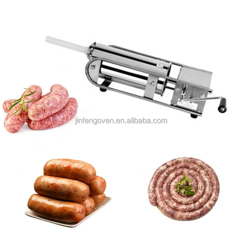 Home Kitchen Used Manual Sausage Stuffer/ 7L Stainless Steel Lie Top Sausage Filler