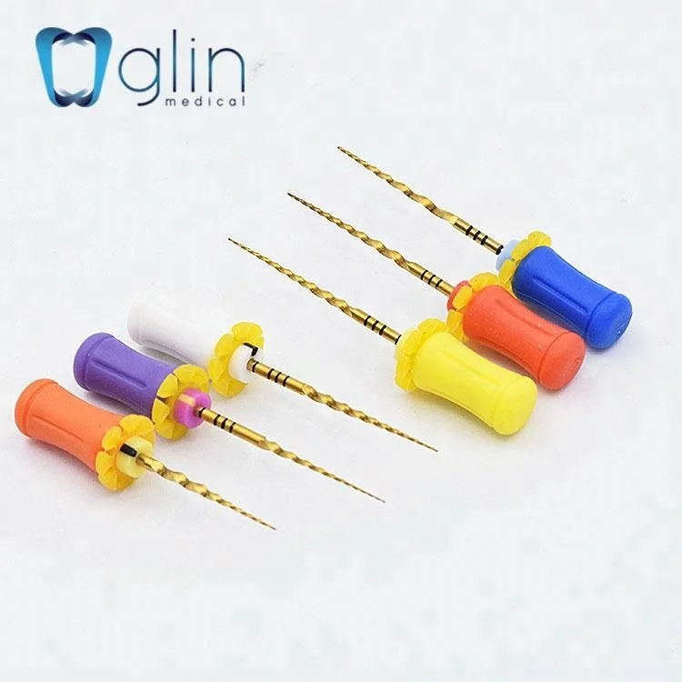 Облицовочная медицинская Золотая активация тепла стоматологические вращающиеся файлы гибкая эффективная резка с нанопокрытием