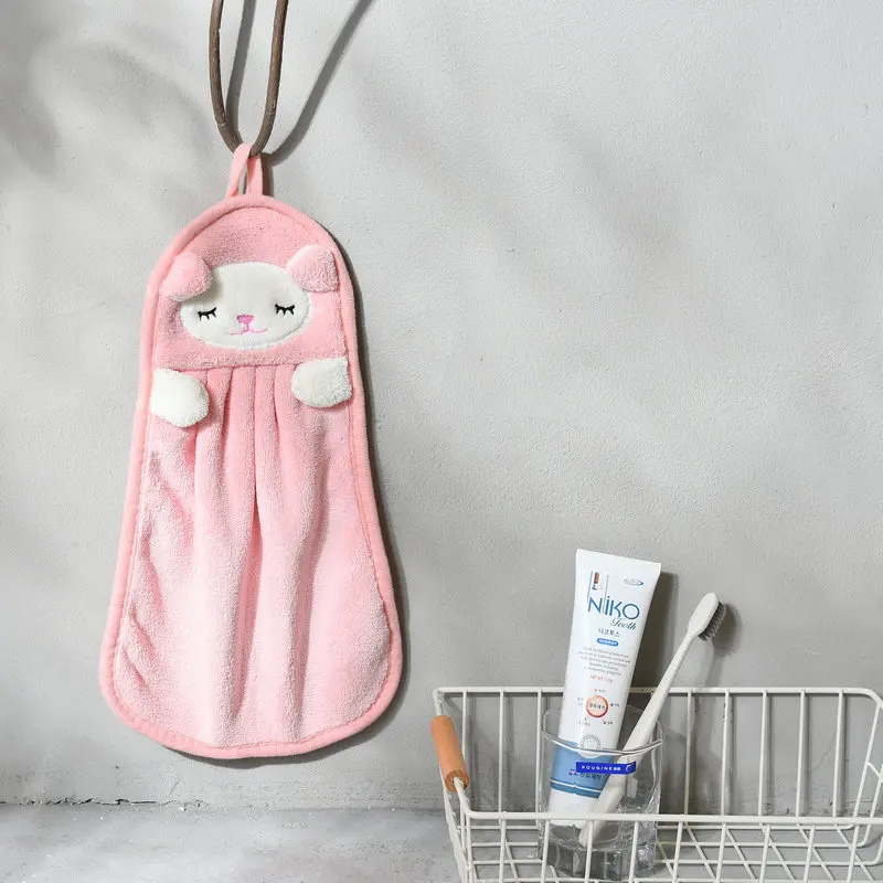 Fashion cartoon animal kitchen towel holder micro fiber absorbent towel hand dry terry towel
