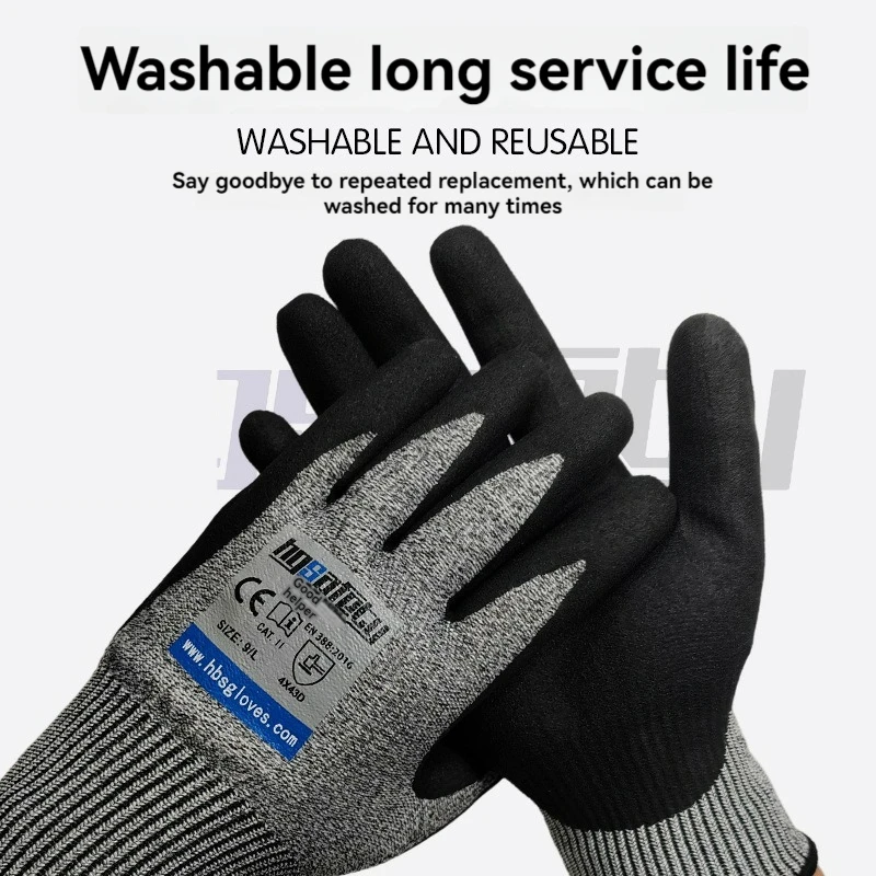 SAFETY Gloves CE EN388 level 5 HPPE cut proof safety garden gloves & protective gear anti cut resistant gloves