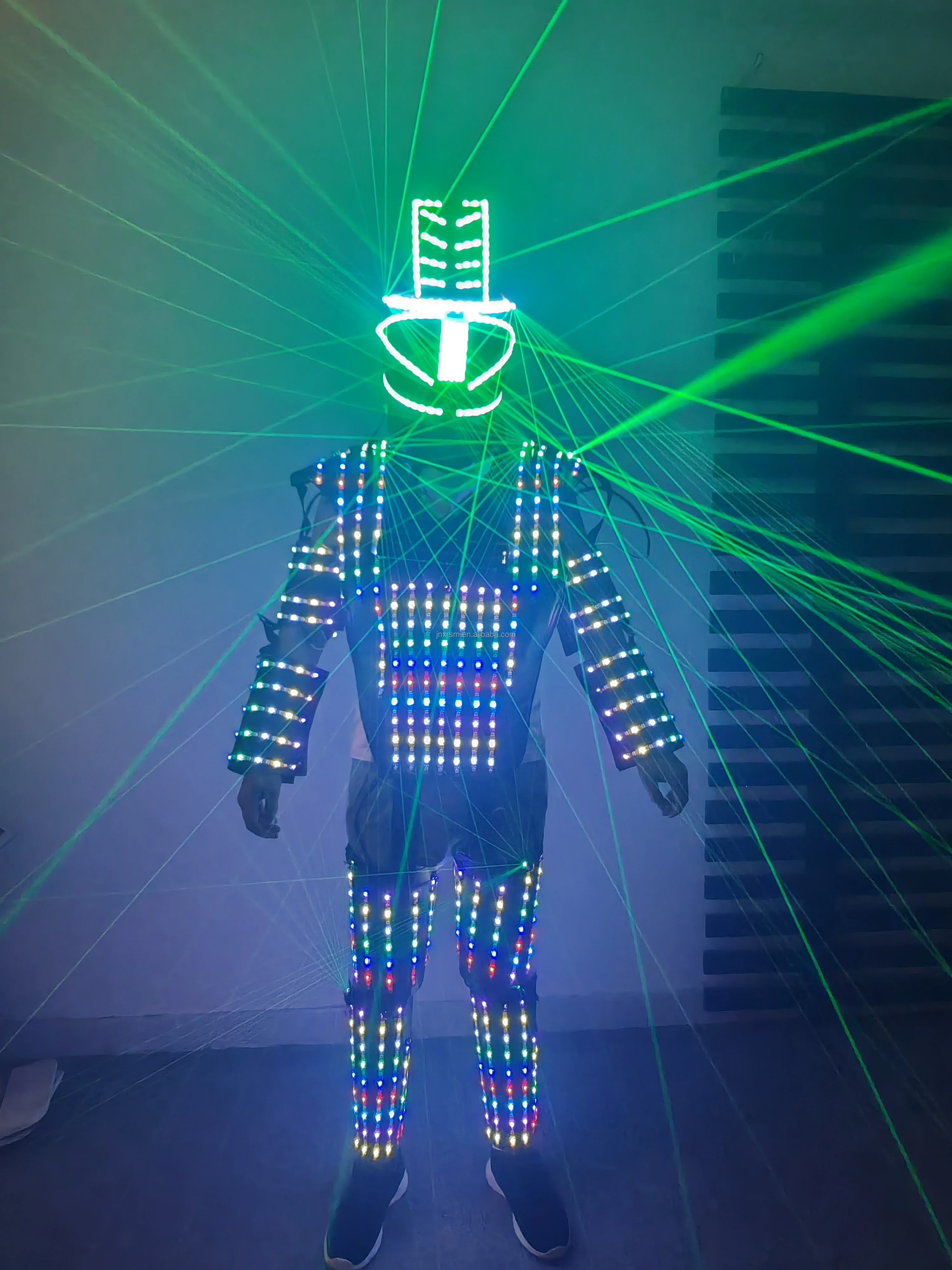 Luminous Robot Suit For Stage And Party Performance Wear Full Color Change LED Dance Robot Costume for night club