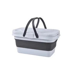 DOD Latest Design Outdoor Picnic Basket Thicken Large Capacity Basket With Cover Folding Picnic Table Storage Box
