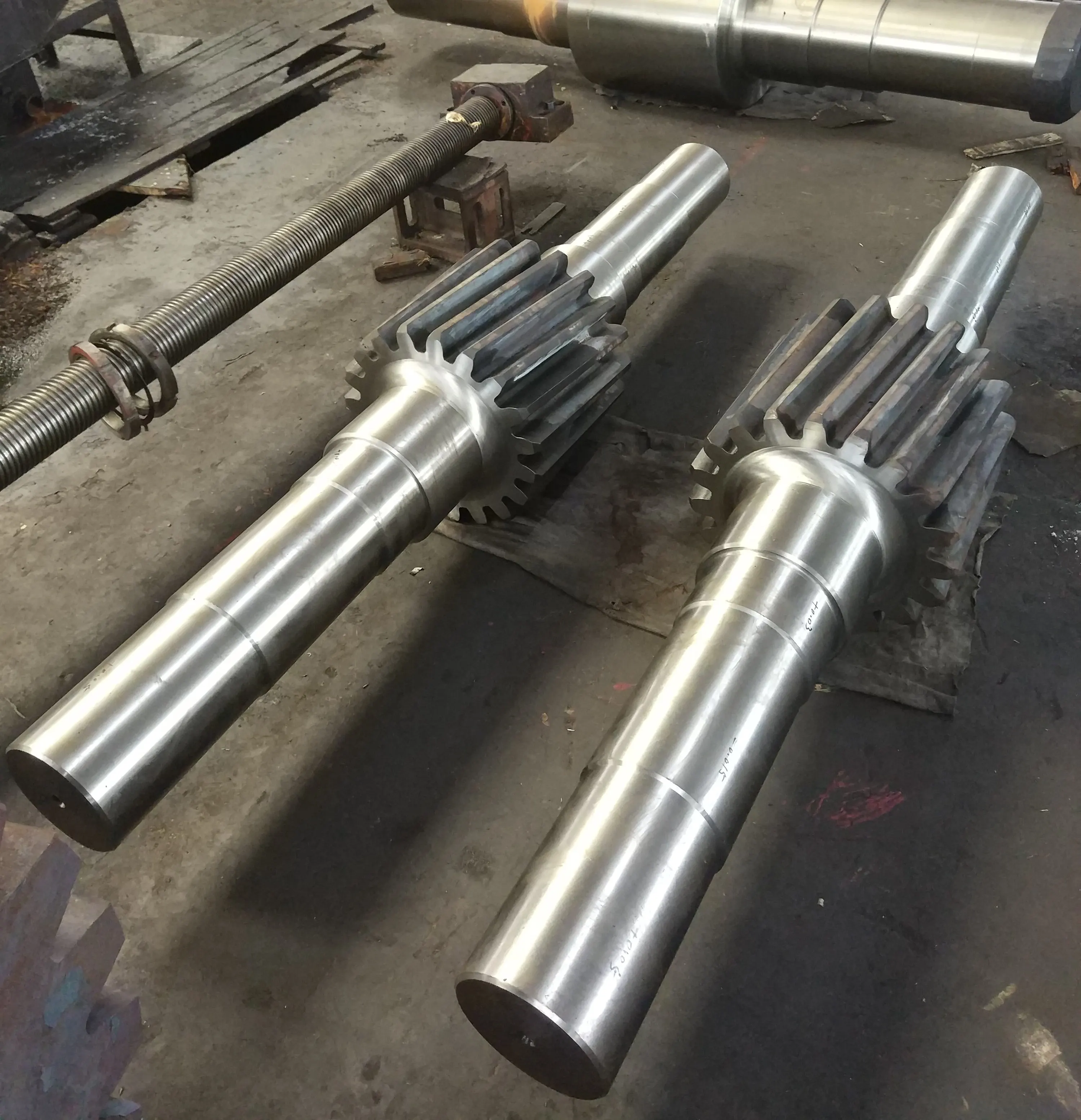 Double-helical Customized Cnc Milling Machining Rotary Kiln Forging Steel Main Shaft And Wheels Spur Gear Shafts