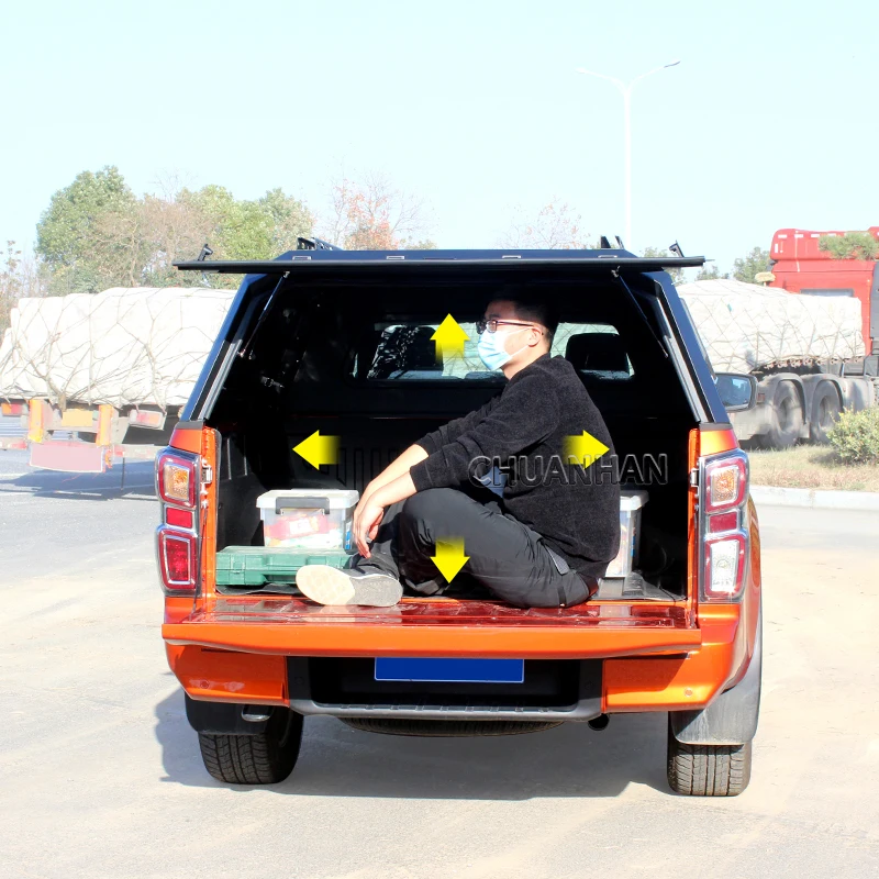 4x4 Waterproof 8FT Steel Pickup Hardtop Topper Camper Truck Canopy for Toyota Hilux Tundra Tacoma Ford Ranger Isuzu