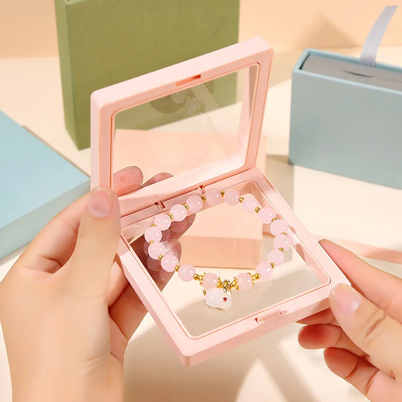 Classic PE Film Suspension Necklace Bracelet Jewelry Display Box Brooch Wear Armor Jewelry Packaging Storage Boxes