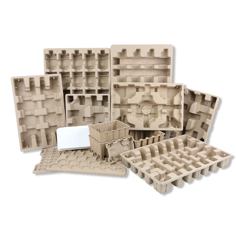 Customized Design Wholesale Biodegradable Sugarcane Pulp Box Paper Molded Packaging For Automotive Electronic Accessories