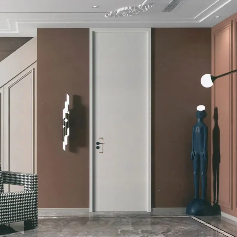 Modern Novel Design Factory Price Wood Doors Polish White Color