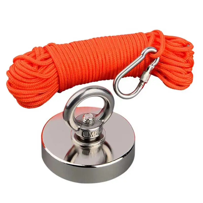 N52 Neodymium Strong Magnetic Materials Fishing Magnet Set  Neodymium N52 D60mm 20 meters Rope