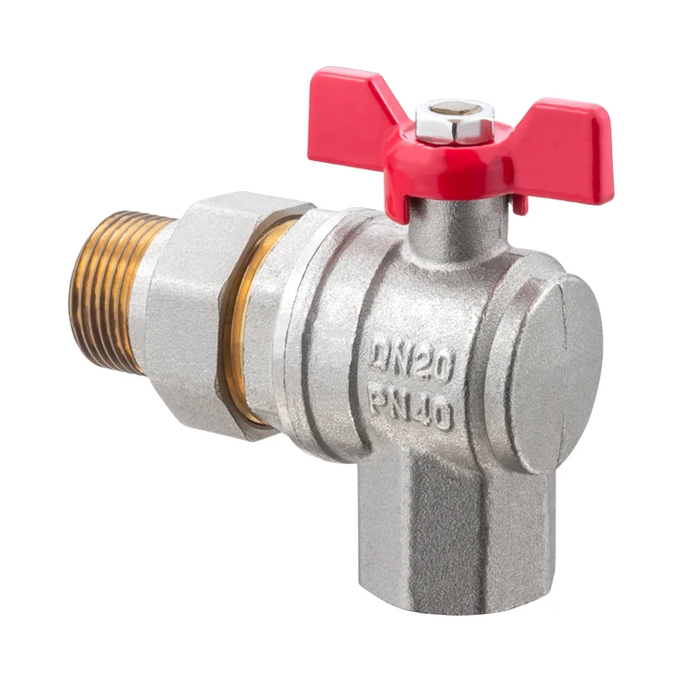 TMOK High Quality 1/2 3/4 Brass Angle Type Valve Union Ball Valve for Water Gas Oil