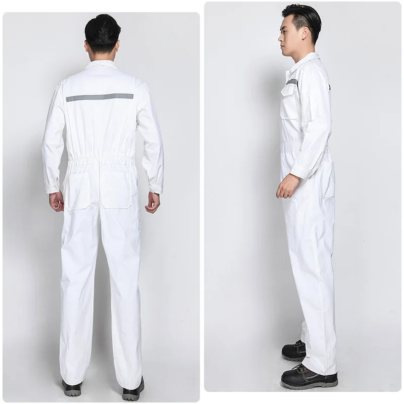 
New Design Long Sleeve White Uniform Coverall Cotton Reflective Worksuits Coverall Fire Retardant 