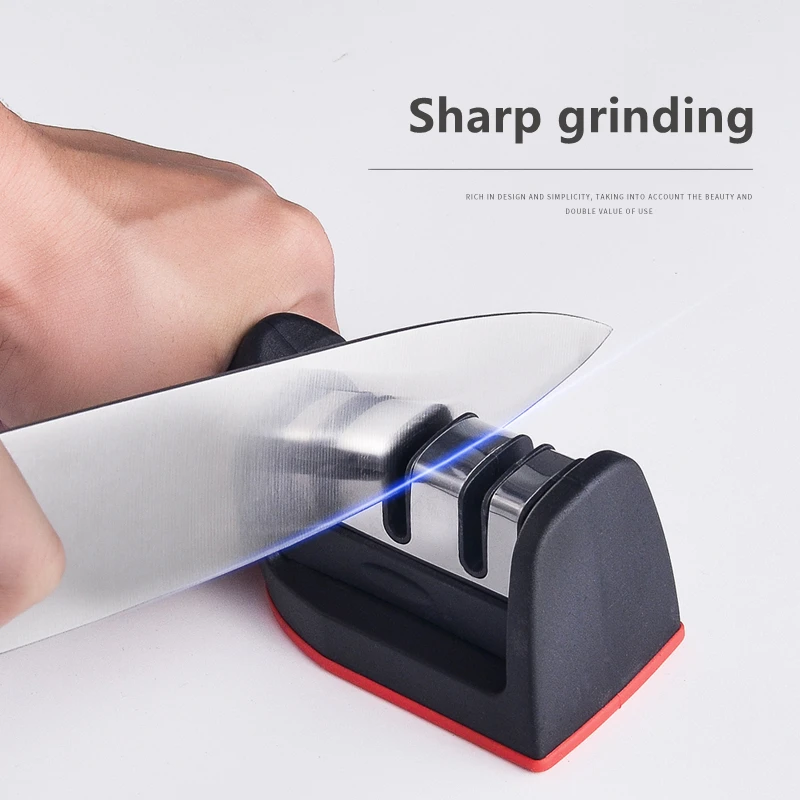 Kitchen Manual Knife Sharpener Black With Red Color Sharpener Professional Sharpener Knives In Kitchen Color Box Packing