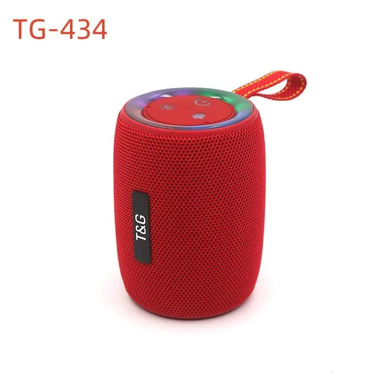 NEW Portable TG434 Speakers With LED Light BT Stereo Bass Woofer Fabric Subwoofer waterproof RGB Speakers