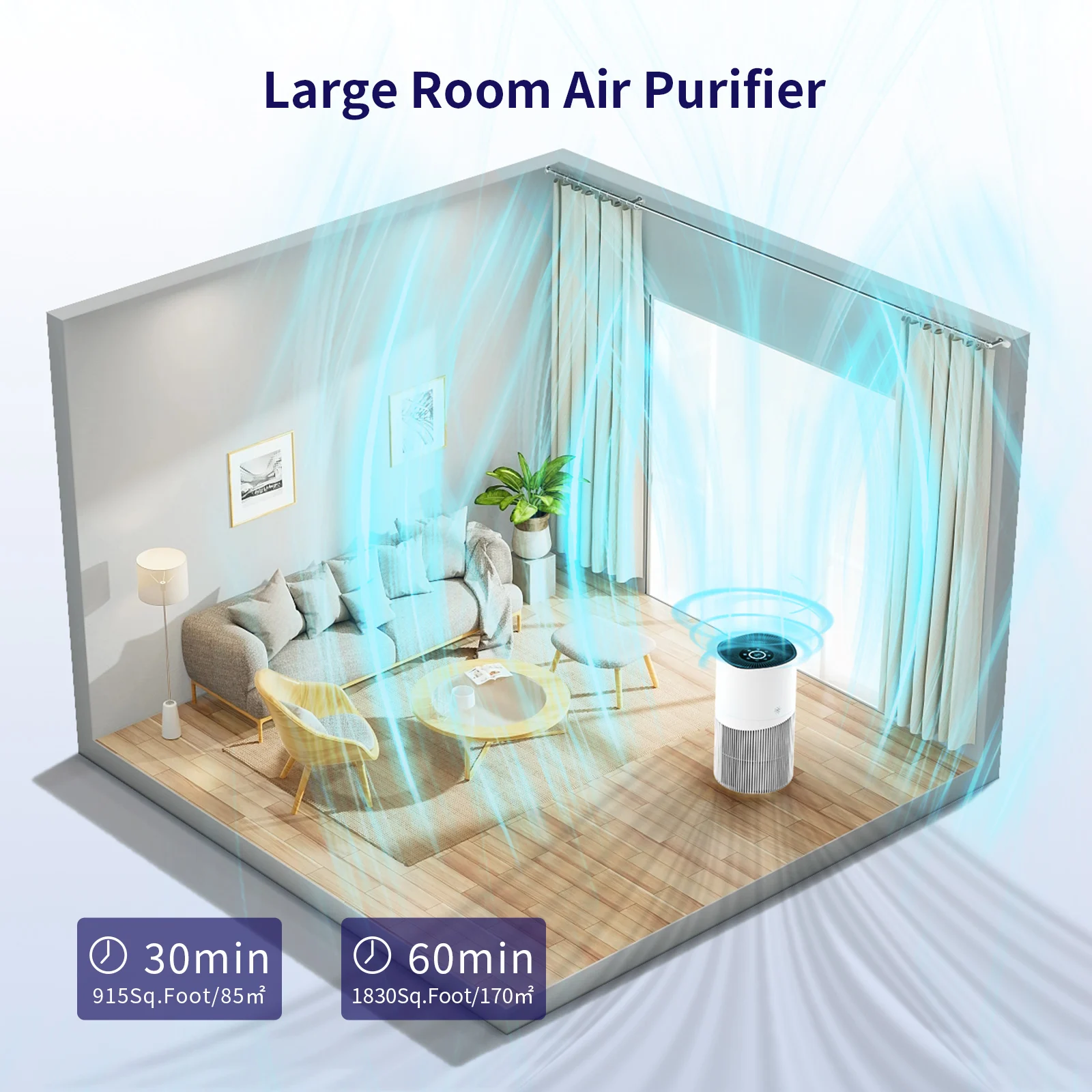 Private Label Oem Home Pet Wifi Smart Air Purifier For Home Large Room Bedroom