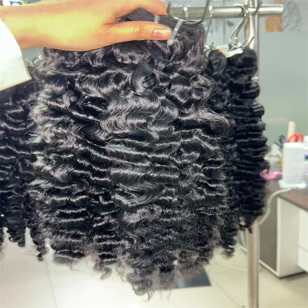 Wholesale  Price Burmese Curly Hair Human Deep Curly Raw Burmese Curly Raw Hair For Women