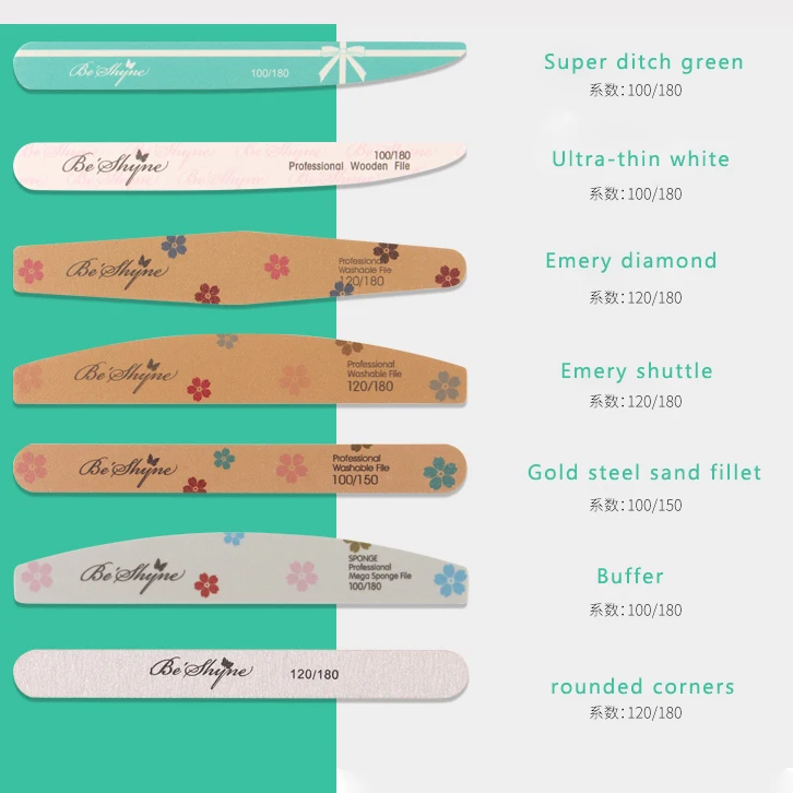 High Quality OEM Custom Printing Logo sponge nail  file buffer Washable reused emery Nail File